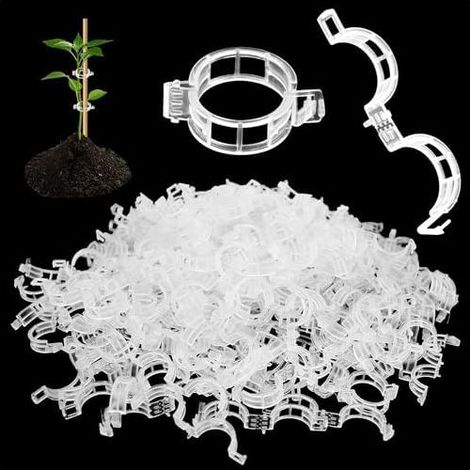 Packung mit 200 Pflanzenstützclips, für Tomaten, Kletterpflanzen, Gartenpflanzen, zum Befestigen von Klettergemüse, Gartenarbeit - (1/5)
