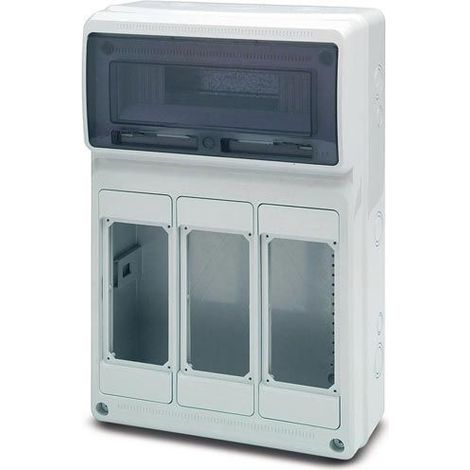Quadro vuoto, 506x330x150mm, 16 moduli, 3 prese interbloccate, compatibile con prese serie 19 - Rosi 18.3009 (1/5)