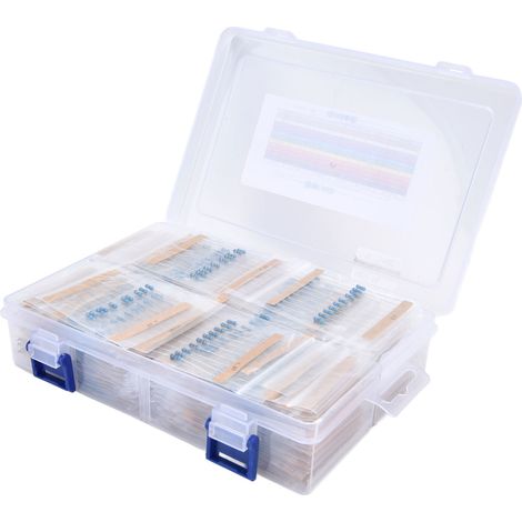 Metallfilmwiderstands-Set mit 1450 Teilen, 145 Werte, 1 Ω bis 1 MΩ, 1/4 W, Sortiment für DIY-Projekte (1/5)