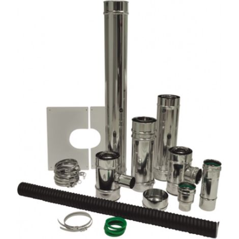 Kit collegamento verticale stagno - Ø80/125 - modello Apollo - per pellet - nero JONCOUX (1/3)