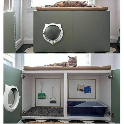 Chatière pour chat et chien – Installation facile sur bois et PVC – Matériau ABS résistant – 30 x 28 x 9 cm – Quatre modes de verrouillage (1/5)