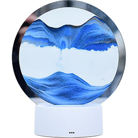 Lampe de table effet sable, 7 couleurs, lampe de table 3D sablier, lampe de chevet artistique effet sable mouvant pour chambre à coucher, chambre d'hôtel, vert, bleu (1/5)