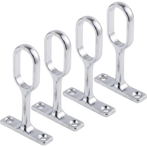 4 Pièces Kit de Barre de Penderie Ovale, Support Tringle Penderie, Supports Ovales pour Rail de Penderie, Tringle Dressing, Support de Tringle D'armoire (1/4)