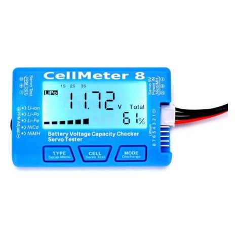 Vérificateur de Batterie numérique, CellMeter 8 Testeur de Tension de capacité de Batterie numérique pour Li-Po Life Li-ION (1/5)