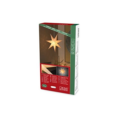 Konstsmide 2910-200 Stella di Natale Lampada ad incandescenza, LED (monocolore) Bianco ricamato, con motivi perforati, (1/3)