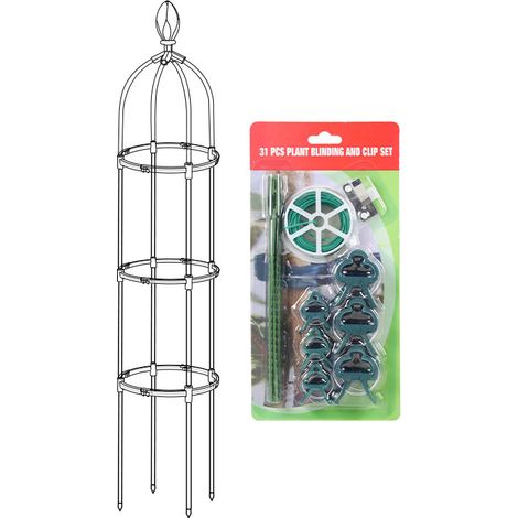 145 cm hohes Rankgitter für Kletterpflanzen – Modulares Stützsystem für Rosen, Blumen und Kletterpflanzen mit einteiligem Befestigungsset, Schwarz