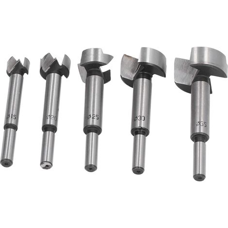 5 Forets Forstner 15-35mm pour Bois Durs, Métal et Plastique - Set de 5 Tailles