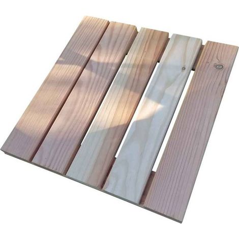 Levigne – Dalle bois Douglas 50x50x5 cm – Épaisseur 50 mm pour rigidité accrue – 4 dalles pour 1 m2 – Fabrication française (1/4)