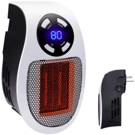 Ineasicer Mini Chauffe-air Électrique Socket, Mini Chauffage Soufflant 350w, Système Thermostatique, Affichage LED, Protection Contre Surchauffe (1/5)