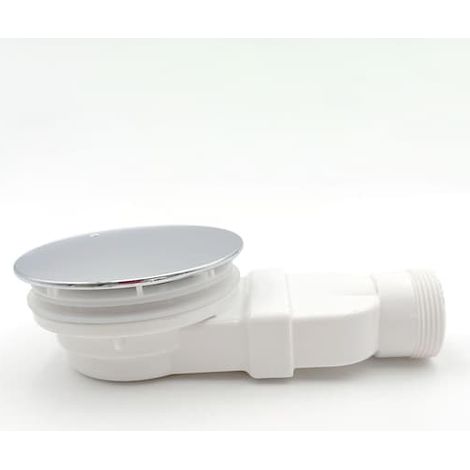 Bonde de douche et de salle de bain - Bonde de sol ronde avec siphon anti-odeurs - Bonde de douche en plastique pour salle de bain - Bonde de sol avec couvercle chromé (1/3)