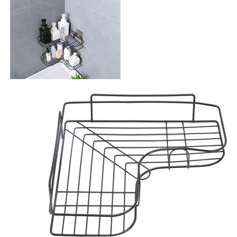 Étagère d'angle de rangement pour salle de bain, sans perçage, étagère murale trépied pour meuble-lavabo de cuisine et salle de bain, étagère de rangement pour la maison (1/5)