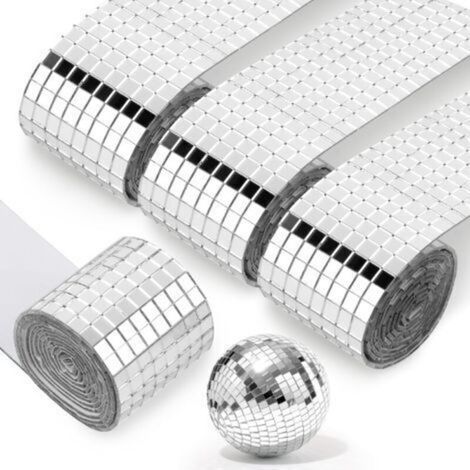 6400 Mini-Spiegelmosaik-Teile, 5 x 5 mm Acryl-Quadratfliesen, Glas-Spiegel-Wandaufkleber, Acryl-Mosaikaufkleber für DIY-Disco-Dekoration.