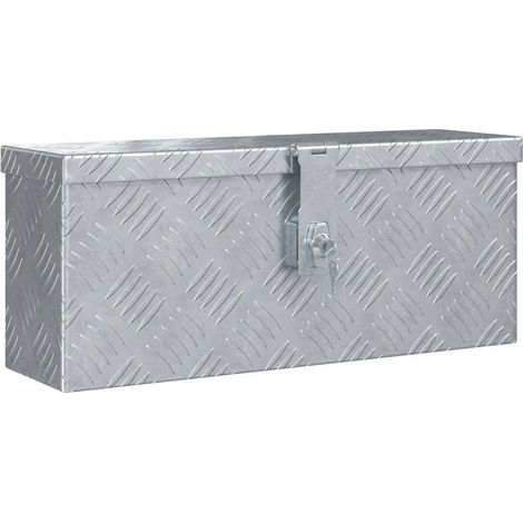 vidaXL Caja de aluminio 48,5x14x20 cm plateada (1/2)