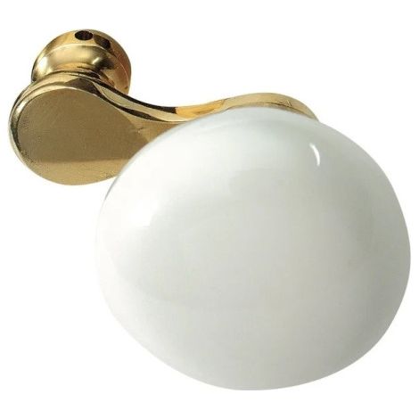 Demi-manivelle BORDELAISE – Laiton et porcelaine – Design classique pour meubles – Prise en main confortable – Dimensions 7 x 80 mm, diamètre 55 mm – Merigous