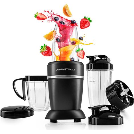 Nutrition Mixer 1000 W  Smoothie Maker avec couvercle à emporter  Blender avec gobelet mélangeur et couvercle fraîcheur – Idéal pour le stockage  Blender avec kit d'accessoires L pour (1/5)