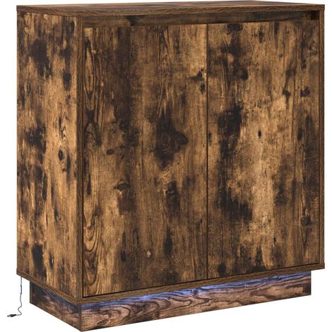 Maison Exclusive - LED-Sideboard Geräucherte Eiche 71 x 34,5 x 75