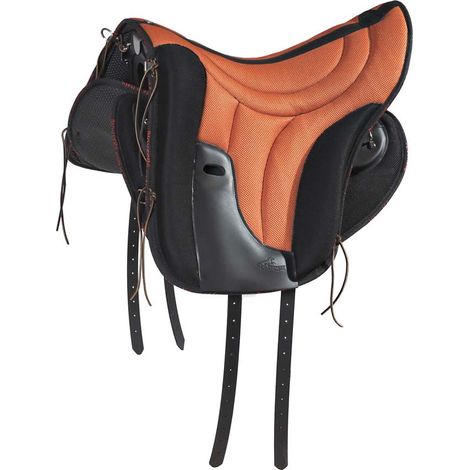Taglia unica, Dunkelbraun: Sattel Scafarda aus Air-Mesh-Gewebe und Neopren für Trekking und Ausdauer im Militär- und Maremma-Stil, mit Sattelgurt und unter dem Sattel (1/5)