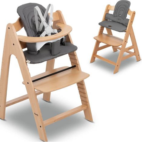 [NEUWERTIG] B-Ware Hauck Sitzkissen Kissen Hochstuhl Polster Dark Grey Alpha Beta Arketa Holzstuhl