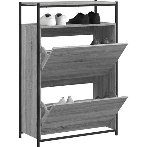 Schuhschrank Grau Sonoma 75x34x112 cm Holzwerkstoff