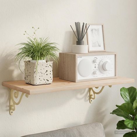 vidaXL Soportes para estanterías de pared 2 uds. Blanco antiguo (1/4)