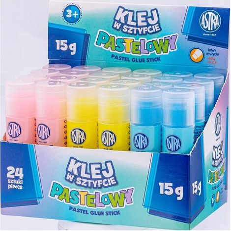 Bâtonnets de colle 15 g pastel transparent (24 pièces)