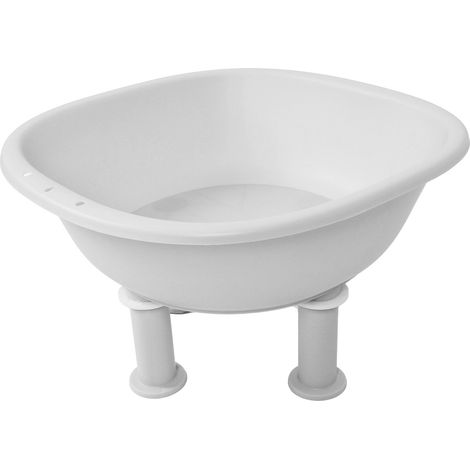 Siège de bain de siège pour soins post-partum, anti-hémorroïdes, cuvette plus profonde, antidérapante, bonde étanche, trou de suspension, baignoire de siège blanche (1/5)