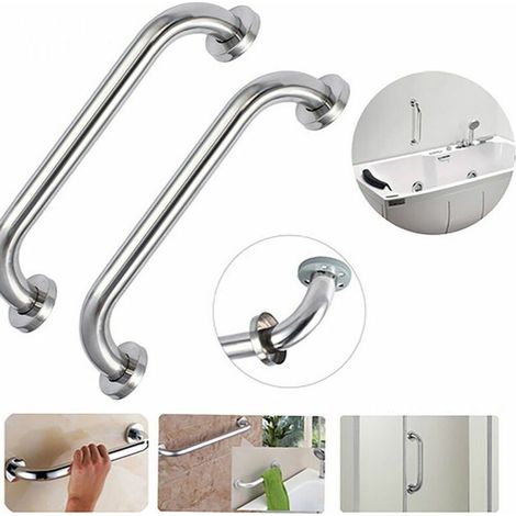 Barre D Appui Inox 20cm - Poignée De Sécurité Murale - Pour Salle De Bain Et Douche - Lot De 2 (1/5)