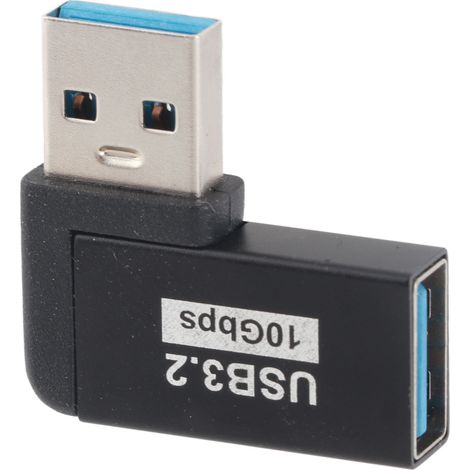 Adaptateur USB 3.2 femelle vers mâle professionnel haute vitesse, coudé à 90°, rallonge USB 3.2 pour ordinateur portable (1/5)