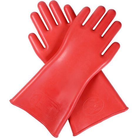 1 Pair Professional Electrical Insulation Gloves 40cm - Red, High Voltage 12kv Rubber, Electrician Safety Glove, Accessory