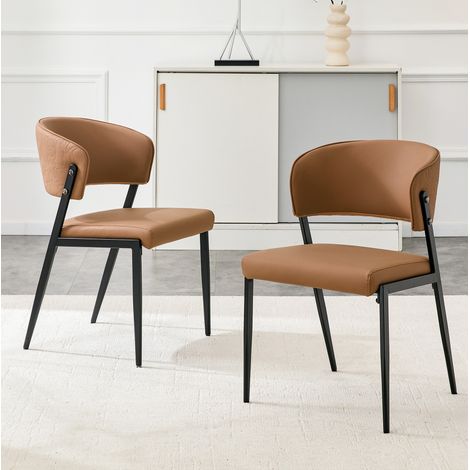 MEUBLIV Lote de 2 sillas de comedor 51x49x78 cm marrón – respaldo ergonómico (1/5)