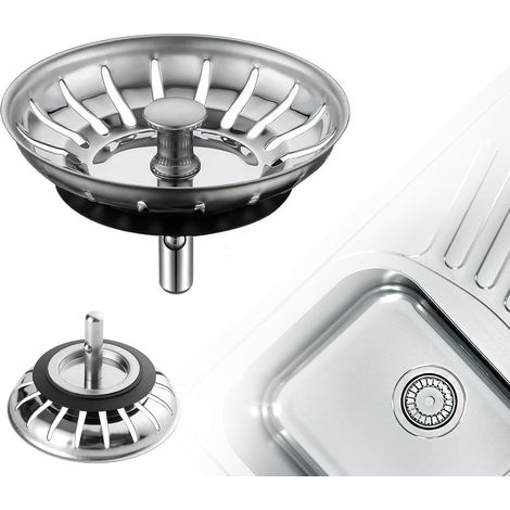 Bouchon d'évier de 80 mm, crépine d'évier de cuisine, crépine d'évier universelle en acier inoxydable épais pour cuisine, crépine d'évier de cuisine, crépine universelle en acier inoxydable
