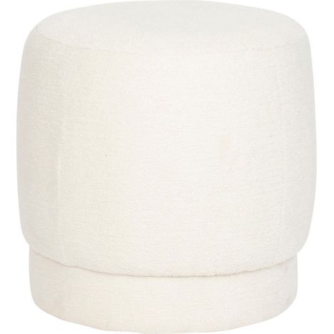 Pouf Design Bouclette "Amea" 40cm Blanc (1/4)