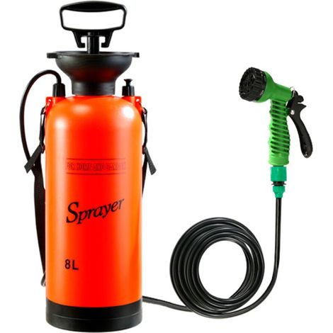Douche de camping extérieure de 8 litres, baignoire portable, pulvérisateur multifonctionnel, arrosage en voyage, lavage de voiture, petit pulvérisateur, 19 x 19 x 55 cm (1/3)