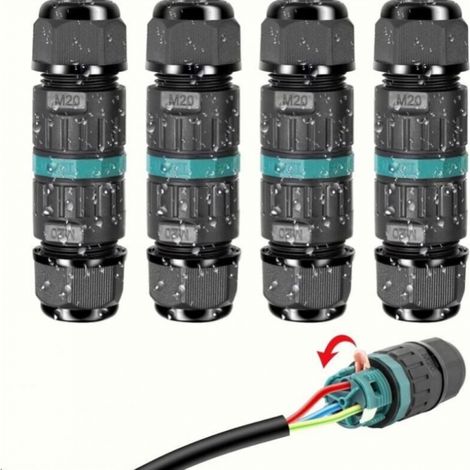 BEBUSINGOTO 4 Pcs Connecteur Électrique Étanches IP68 - Raccord de Cable 3 Fils Boîte de Derivation Étanche Éxterieur, Domino Etanche Boîte de Jonction pour Câble Ø 9 à 12mm (1/5)