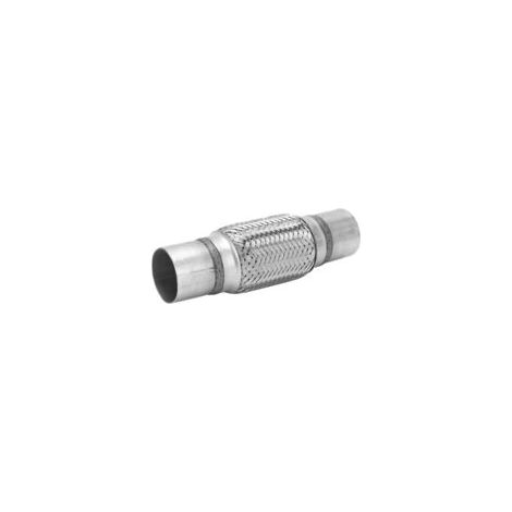 Tuyau flexible d'échappement en acier inoxydable 57x250mm Double soufflet tressé argent pour voiture tout-terrain (1/5)