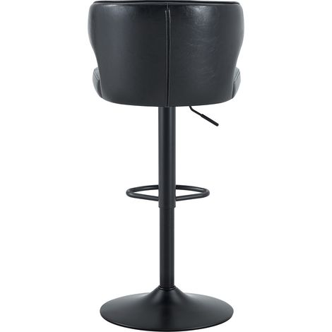 Lot de 2 Tabourets de Bar avec Dossier, Hauteur Réglable et Rotation 360°, Base Large et Repose-Pieds, pour Cuisine et Bar (1/5)