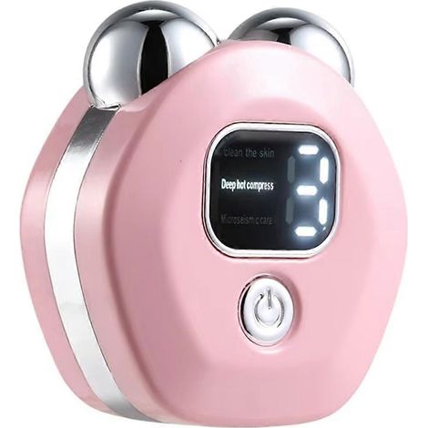 Wiederaufladbares Massagegerät, 3 Wärme- und Vibrationsmodi, rosa (1/5)