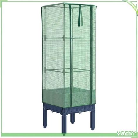 Jardinière surélevée avec housse - FAFEICY - 4015832 - 40x40x140 cm - Aspect rotin - Housse imperméable (1/5)