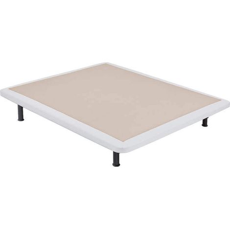 Base rembourrée en poly-cuir renforcé 5 barres transversales  Blanc - 80x200 cm