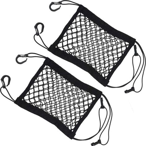 2 Pièces Filet Moto avec Crochets, Filet Élastique de Rangement pour Moto, Vélo, Scooter, Parfait pour Fixer Casques, Bagages et Accessoires (1/5)