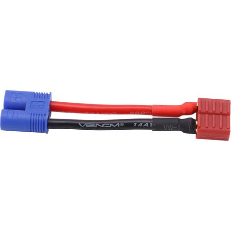 Câble souple en silicone connecteur RC fiche femelle en T vers adaptateur mâle EC3 pour voiture télécommandée, avion, bateau modèle (1/5)