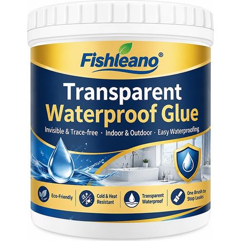 FISHLEANO Invisible, Waterproof, Transparent Liquid Sealer is a leak-proof coating suitable for indoor and outdoor bathroom walls. (1/5)