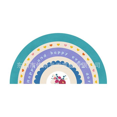 Regenbogenfarbene, kreative Seidenschlingen-Fußmatte, halbrunde Eingangsmatte für Badezimmer, zuschneidbar, rutschfest, fleckenabweisend, umweltfreundlich – puderfrei – 45 x 75 cm