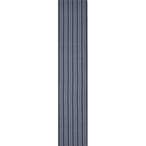Chemin de Table 100 % Coton Semi-Panama à Rayures texturées imprimées pour décoration de Salle à Manger, Nappe de Table pour fête, Banquet, Mariage et extérieur - Gris - 220 cm x 44 cm (1/3)