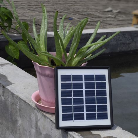 Pompe à Air Solaire Portable pour Bassin, Oxygénateur USB avec Pierre à Air pour Aquarium et Étang