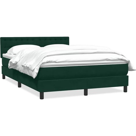 Maison Exclusive - Sommier à lattes de lit et matelas vert foncé 160x220cm velours