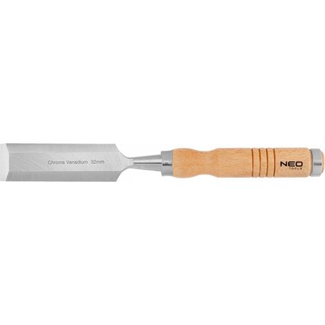 Cincel de 32 mm, acero al cromo-molibdeno, mango de madera. (1/5)