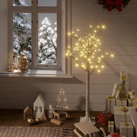Christmas Tree 128 LEDs 1.2 m Warm White Willow Indoor Outdoor vidaXL