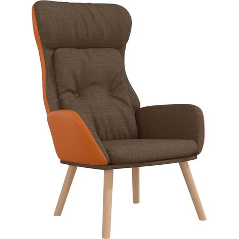 Poltrona Rilassante Marrone in Tessuto e PVC vidaXL (1/5)