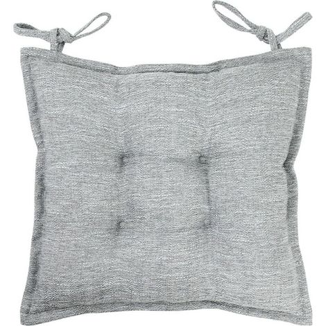 Galettes de Chaise Antidérapants et Doux avec Rubans pour Chaises de Intérieur Gris Clair 46 x 45m, Lot de 1 (1/4)